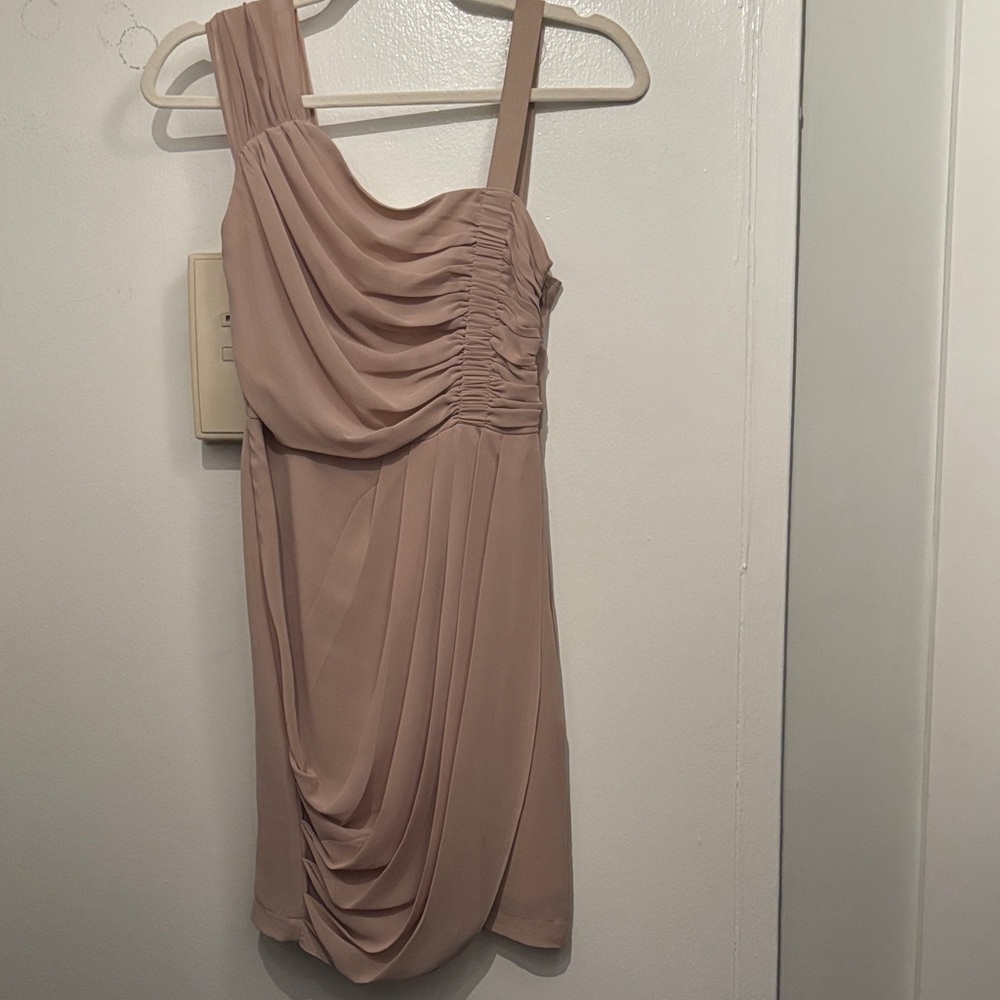 Silence + Noise One Shoulder Blush Dress